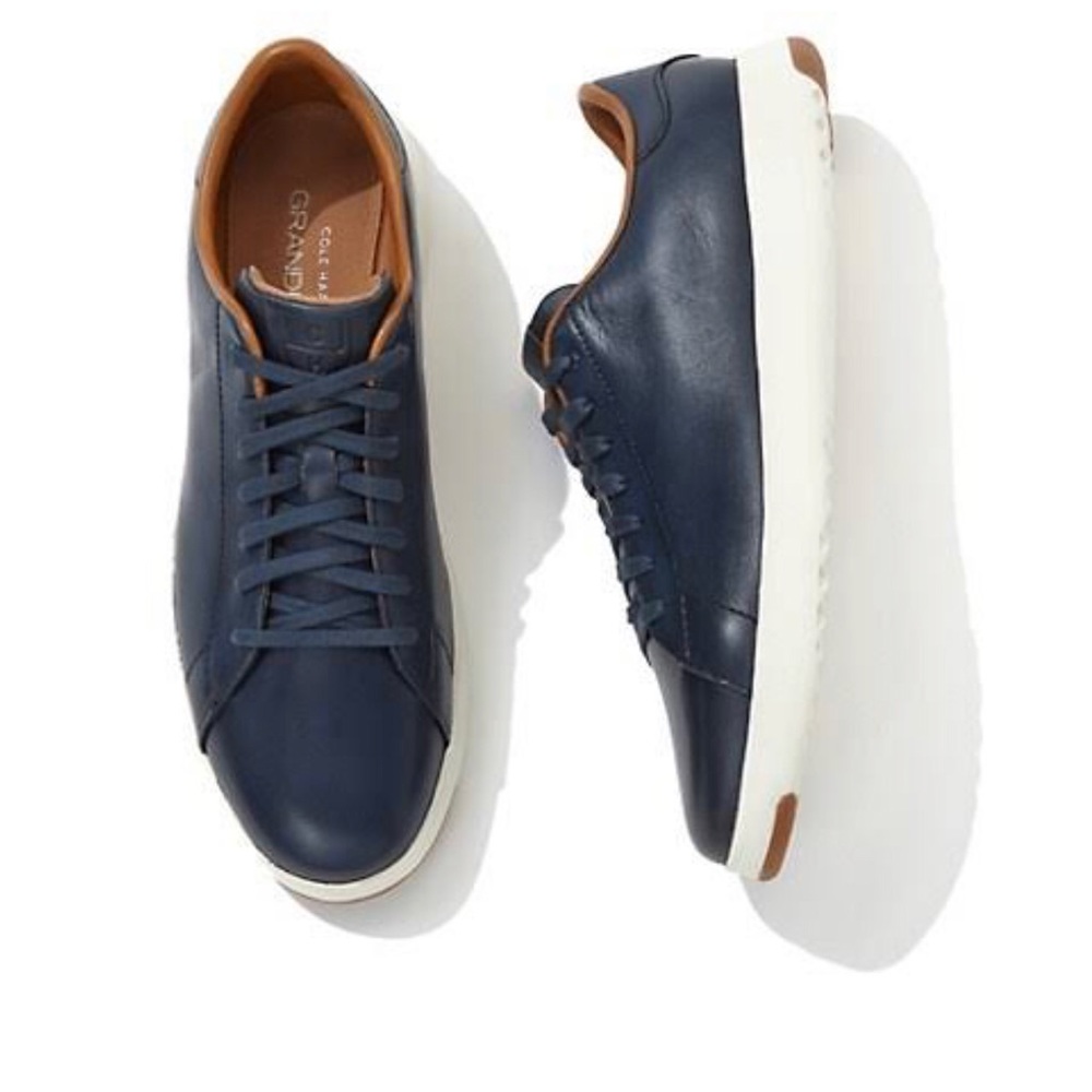 Cole Haan Grandpro Tennis Shoes Navy Blazer Blue Handstain Sneakers  Men's 8.5